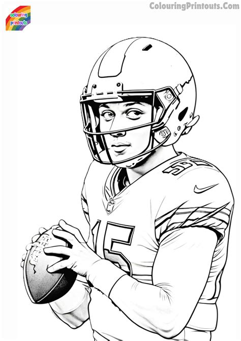 Patrick Mahomes Coloring Pages Free Printables