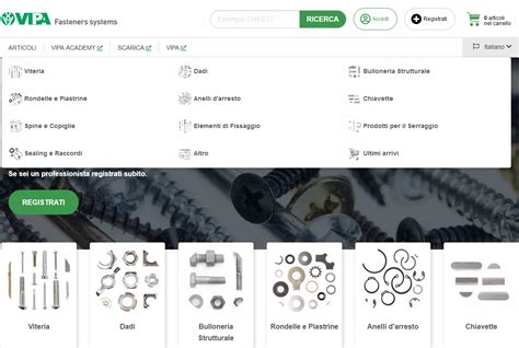 Nuovo Sito B2B Di VIPA Viteria Bulloneria E Minuteria Metallica