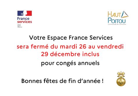 Espace France services congés annuels CC du Haut Poitou