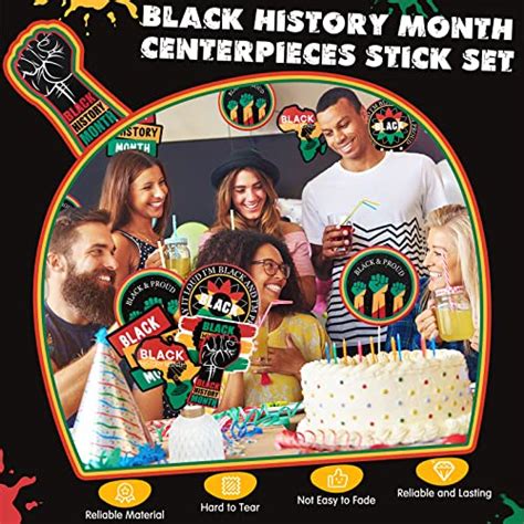 24 Pcs Black History Month Party Centerpiece Sticks Black History Month ...