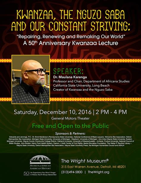 The Wright Museum hosts creator of Kwanzaa Dr. Maulana Karenga | The ...