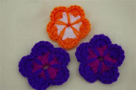 Three Crochet Flowers Folksy