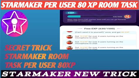 Starmaker Room Tasks Per User Xp How To Room Task Starmaker Per