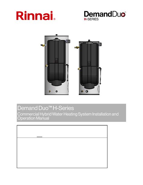 User Manual Rinnai Chs Hip English Pages