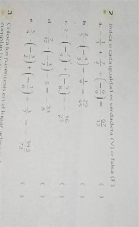 Indica Si Cada Igualdad Es Verdadera O Falsa Ayuda Es Para Orita