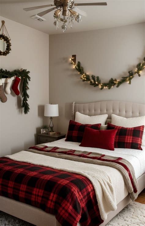 Cute And Cozy Red Modern Farmhouse Christmas Bedroom Decor Artofit