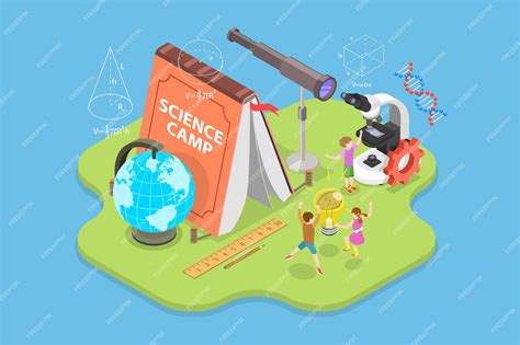 Ilustración Conceptual De Vector Plano Isométrico 3d Del Campamento