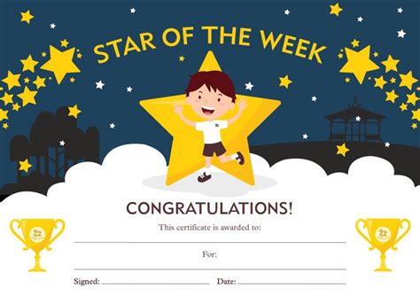 Star of the week certificate 22 street lane nursery – Artofit