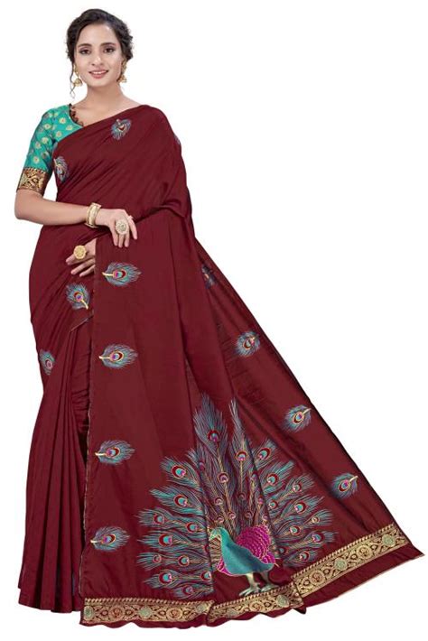 Buy Sariya Woven Embellished Daily Wear Silk Blend Jacquard Saree