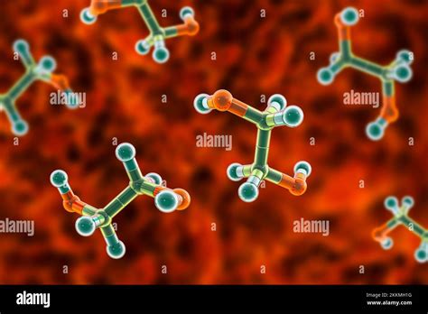 Ethylene glycol molecule, 3D illustration Stock Photo - Alamy