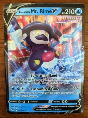 Galarian Mr Rime V 049 189 Holo Ultra Rare Full Art Astral Radiance