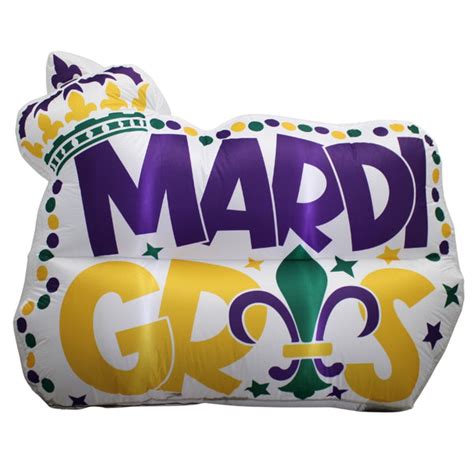 Mardi Gras Inflatable Yard Decoration with LED Lights - 4' X 3.5' (Eac ...