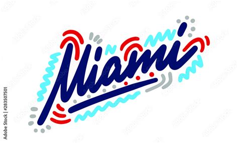 Miami Handwritten City Namemodern Calligraphy Hand Lettering For