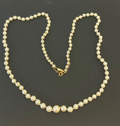 Old Cultured Pearl Necklace Gold Clasp Necklaces Pendants