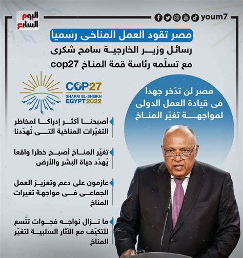 مصر تقود العمل المناخى رسميا رسائل سامح شكرى مع تسلم رئاسة Cop27