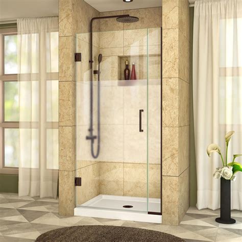 Dreamline Unidoor Plus 33 12 Inch To 34 Inch X 72 Inch Hinge Shower Door With Half Froste