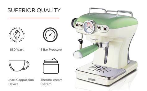 Ariete Vintage Espresso Coffee Machine With Manometer And Milk Frother