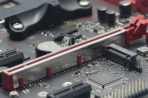 . Close-up Pcie X16 Slot on Computer Msi Mainboard Stock Image - Image ...