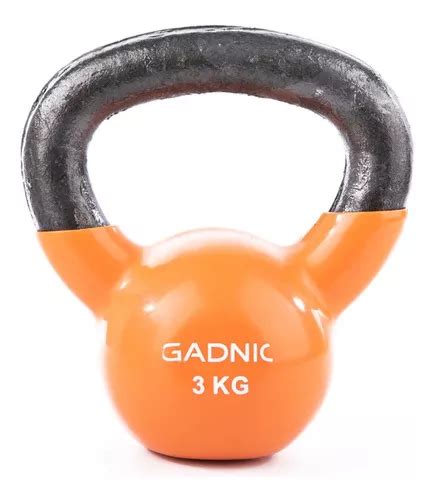 Pesa Rusa Kettlebell Gadnic 4kg Vinilo Gym Funcional Color Naranja