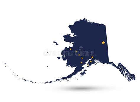 Map of Alaska in Alaska Flag Colors Stock Vector - Illustration of flag, patriotic: 164082015