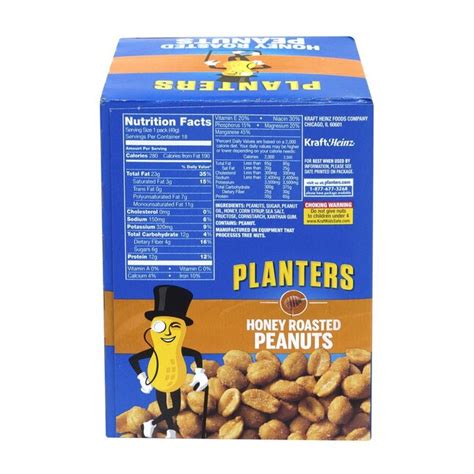 Planters Honey Roasted Peanuts 175 Oz 18 Count Dry Roasted Nuts With Sea Salt Kosher