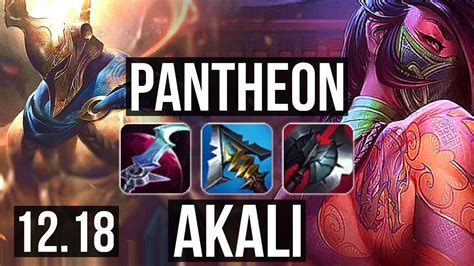 Pantheon Vs Akali Mid Legendary Games K Mastery