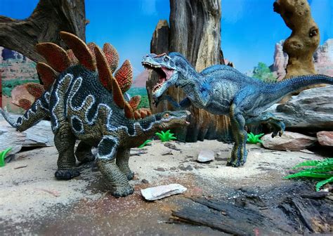 Papo Stegosaurus And Allosaurus Modified And Repainted In A