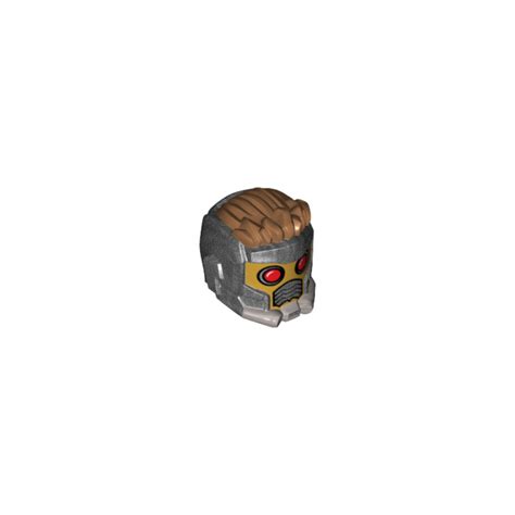 Lego Pearl Dark Gray Star Lord Space Helmet With Red Pupils And Hair