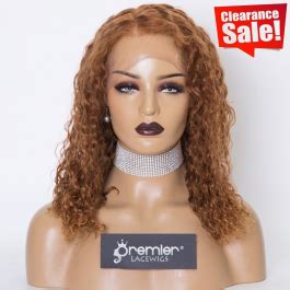 Clearance Sale Extra 30 Off 134 Lace Front Wig Honey Blonde Curly Hair Bob Premierlacewigs