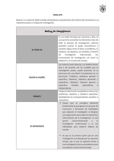 Matriz De Consistencia Tara Ann UDocz