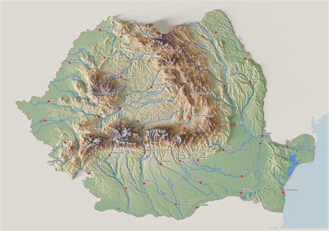 Harta Romaniei Relief Amazon.it: Romania. Harta Fizica. Plansa Libri