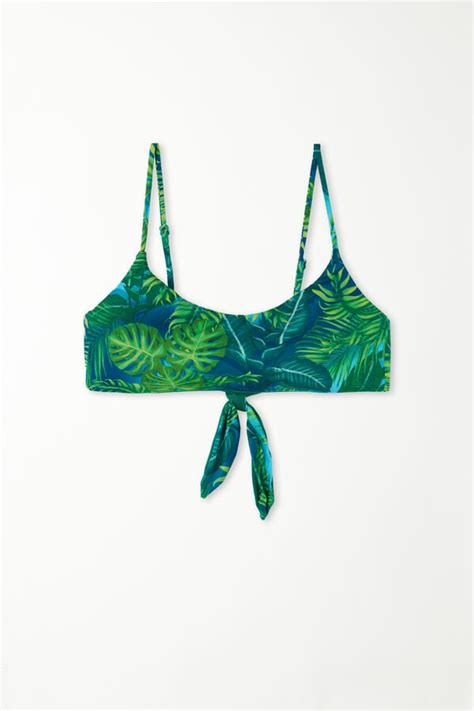 Top De Bikini Emerald Jungle Con Relleno Extra Ble Bikini Sin Mangas Mujer Tezenis Outlet