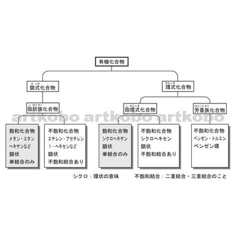 Web教材イラスト図版工房 R Ch 有機化合物の特徴 01