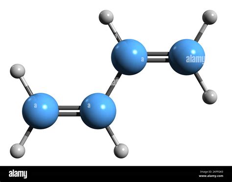 3D image de la formule squelettique du butadiène structure chimique