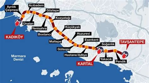 Kadıköy Tavşantepe Metro Durakları ve Saatleri