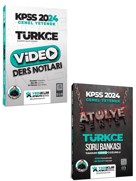 Yediiklim Yayınları 2024 Kpss Atölye Serisi Türkçe Video Ders Notları