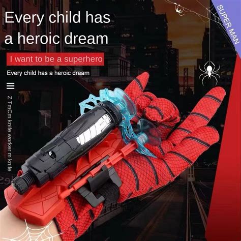 cosplay spiderman figure web shooters toys wrist launcher device