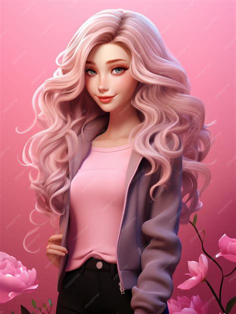 Premium AI Image | Barbie doll in Disney Pixar style of character pink ...