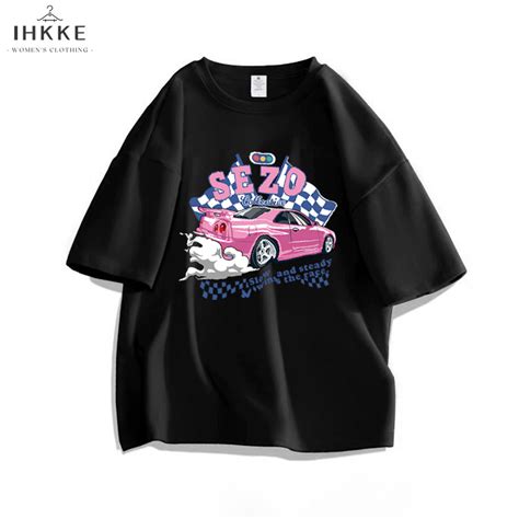 Jual Ihkke Kaos Wanita Baju Oversize Sezo Racing Korean Style T Shirt