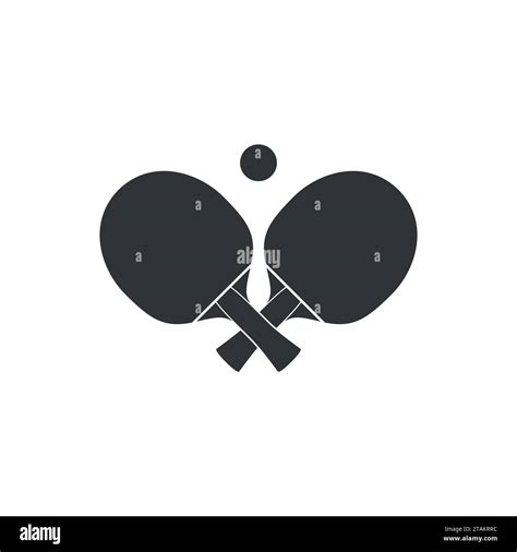 Two Rackets Icon For Playing Table Tennis Or Ping Pong Vector Isolated