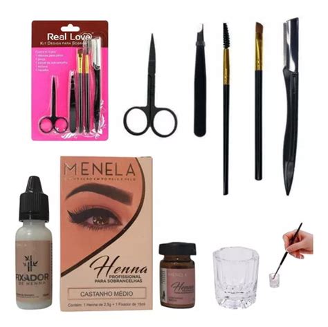 Henna And Fixer Completo Con Accesorios Para Cejas De Color Marr N