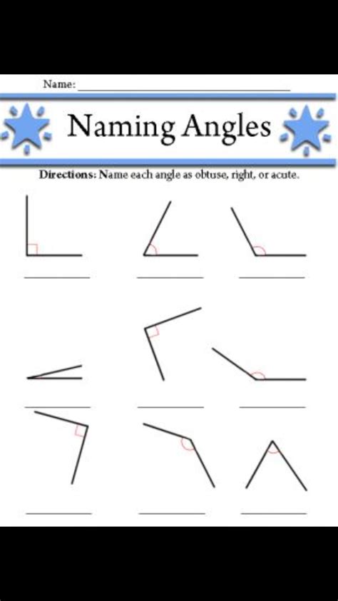 Naming Angles Worksheet Grade 7