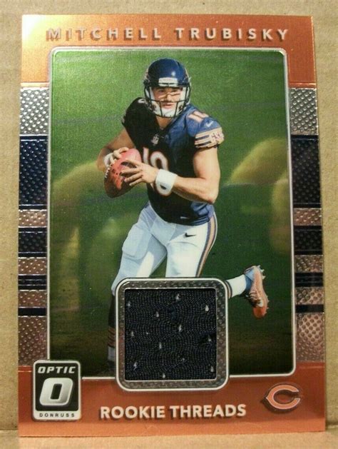 Mitchell Trubisky Mint Rookie Threads Jersey Relic Patch Donruss