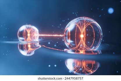 Physics Quantum Quantum Entanglement 3d Rendering Stock Illustration