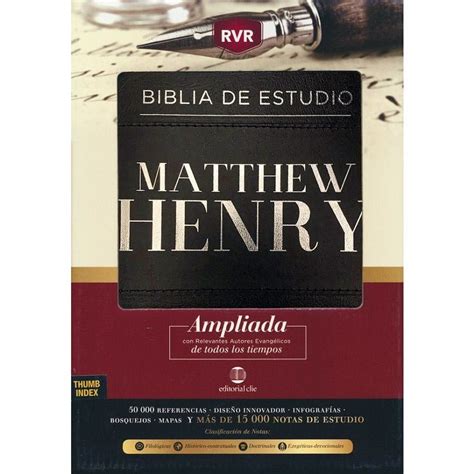 Biblia De Estudio Matthew Henry Rvr Piel Librer A Kyrios