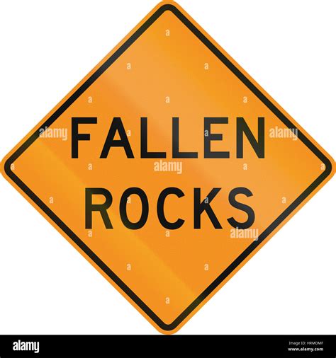 United States MUTCD Road Sign Fallen Rocks Stock Photo Alamy