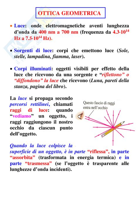 Fisica Medica Ottica Geometrica OTTICA GEOMETRICA Luce Onde