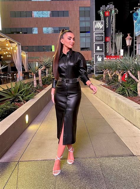 leather shirt outfit hobble skirt leather leggings fashion black