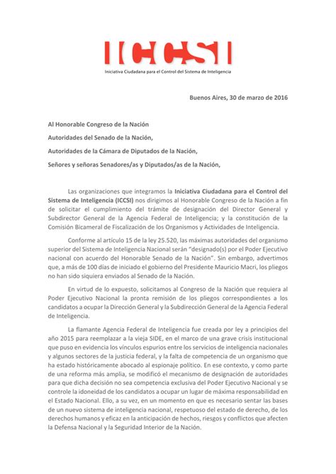 Descargar La Nota Enviada Al Congreso Nacional Por Parte De Iccsi