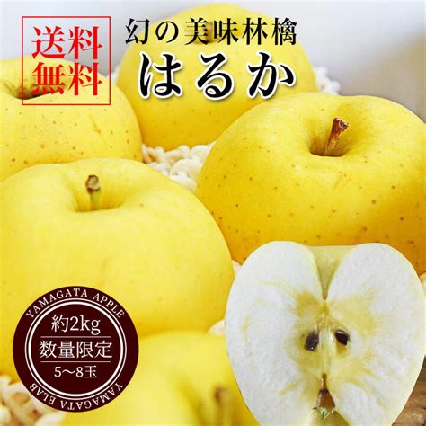 【楽天市場】只今、お届け中／ りんご 蜜入り はるか 2kg フルーツ 山形県産 約5～8玉入 贈答用 化粧箱入り ギフト箱 お取り寄せ